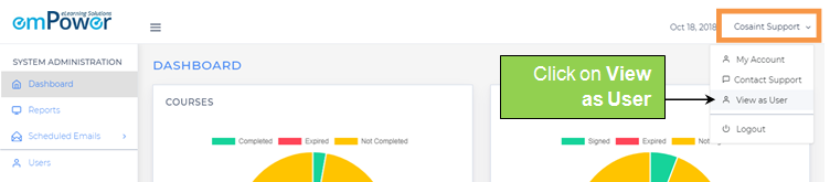 How to switch between User and Administrator view? – emPower Solutions Inc.